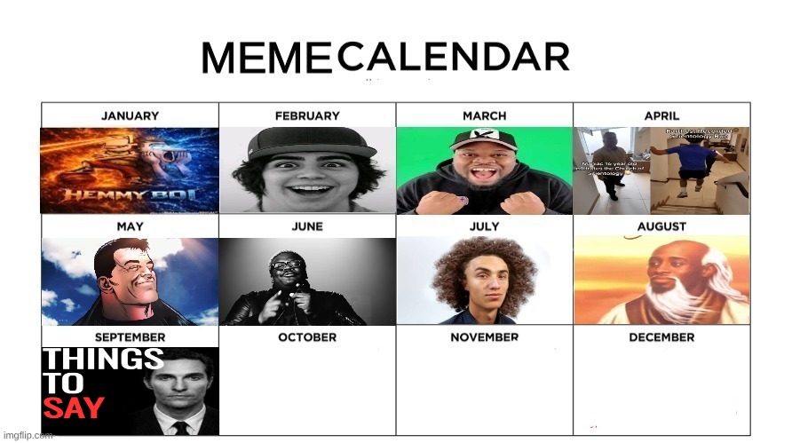 September 2026: Things To Say | image tagged in meme calendar | made w/ Imgflip meme maker