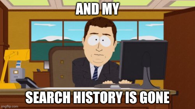 And my Search history is gone | image tagged in memes,aaaaand its gone | made w/ Imgflip meme maker