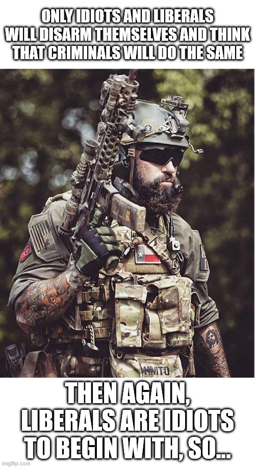 Armed Citizen Meme Blank.jpg | Only idiots and liberals will disarm themselves and think that criminals will do the same; Then again, liberals are idiots to begin with, so... | image tagged in armed citizen meme blank jpg | made w/ Imgflip meme maker