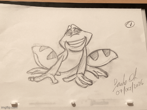 Frog character pencil test animation | image tagged in gifs,animation | made w/ Imgflip images-to-gif maker