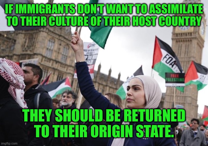 Assimilate or GTFO | If immigrants don’t want to assimilate to their culture of their host country; They should be returned to their origin state. | image tagged in we should not adapt to immigrant culture,they should adapt to ours,cannot control your sexual urges,if you dont like dogs leave | made w/ Imgflip meme maker