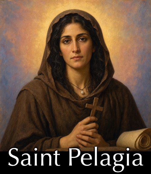 October 8 | Saint Pelagia | image tagged in memes,catholicism | made w/ Imgflip meme maker