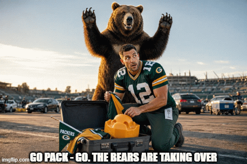 Chicago Bears Invasion | GO PACK - GO. THE BEARS ARE TAKING OVER | image tagged in gifs,da bears,chicago bears,packers,nfc north,green bay packers | made w/ Imgflip images-to-gif maker