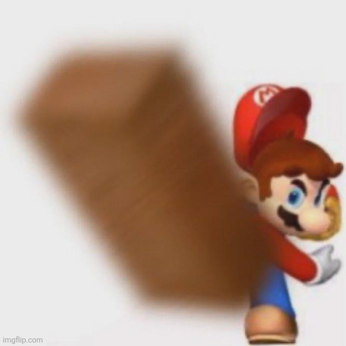 Mario throws a brick at you | image tagged in mario throws a brick at you | made w/ Imgflip meme maker