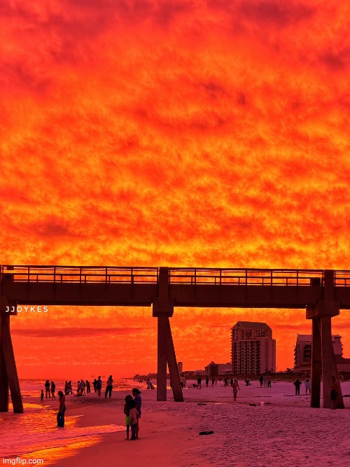 Fire in the sky | image tagged in red,sunset,florida,awesome,photography | made w/ Imgflip meme maker