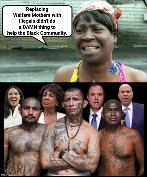 Replacing Welfare Mothers with illegals didn't do a DAMN thing to help the Black Community. | image tagged in ain't nobody got time for that,dems 13 democrats and ms13 | made w/ Imgflip meme maker