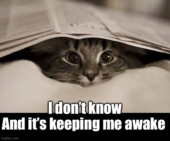 I don’t know
And it’s keeping me awake | made w/ Imgflip meme maker