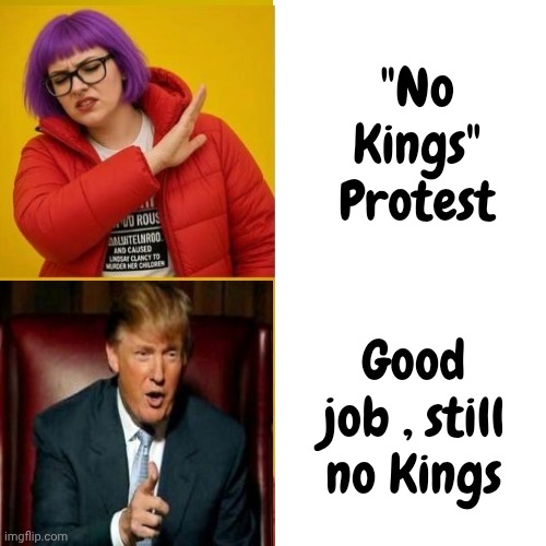 "No Kings"
Protest Good job , still no Kings | image tagged in typical libturd | made w/ Imgflip meme maker