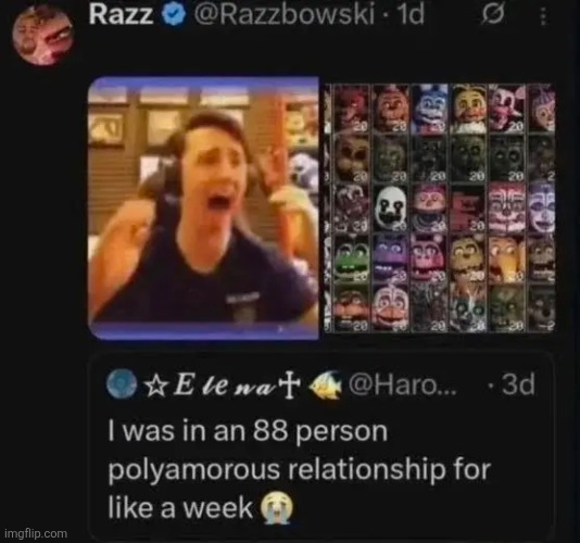 image tagged in memes,polygamy,fnaf,funny | made w/ Imgflip meme maker