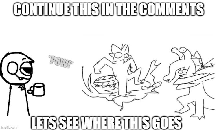 bros getting demolished | continue this in the comments; lets see where this goes | image tagged in gang,beat up,chain,shreek,archie,ponos | made w/ Imgflip meme maker