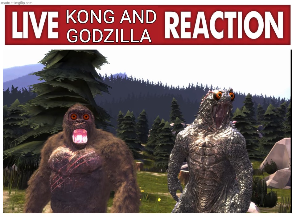 Godzilla and Kong 2024 Live reaction | Kong and Godzilla | image tagged in live reaction,godzilla,king kong | made w/ Imgflip meme maker