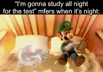 Luigi’s All-Night Study Plan Collapses