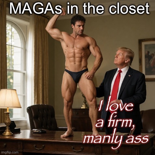 MAGAs in the closet I love a firm, manly ass | image tagged in donald trump gay dancer homoeroticism | made w/ Imgflip meme maker