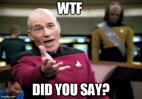 Picard Wtf Meme | WTF  DID YOU SAY? | image tagged in memes,picard wtf | made w/ Imgflip meme maker