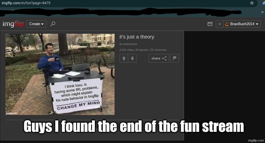 Imgflip, end ending | Guys I found the end of the fun stream | image tagged in meme,endoffun,this is the end,undertale golden ending ahh | made w/ Imgflip meme maker