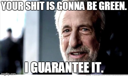 I Guarantee It | YOUR SHIT IS GONNA BE GREEN. I GUARANTEE IT. | image tagged in memes,i guarantee it | made w/ Imgflip meme maker