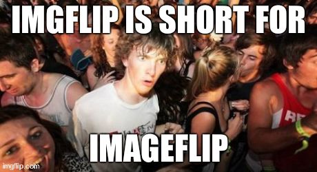 Sudden Clarity Clarence Meme | IMGFLIP IS SHORT FOR IMAGEFLIP | image tagged in memes,sudden clarity clarence | made w/ Imgflip meme maker