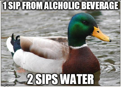 Actual Advice Mallard Meme | 1 SIP FROM ALCHOLIC BEVERAGE 2 SIPS WATER | image tagged in memes,actual advice mallard,AdviceAnimals | made w/ Imgflip meme maker