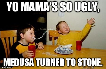 Yo Mamas So Fat | YO MAMA'S SO UGLY, MEDUSA TURNED TO STONE. | image tagged in memes,yo mamas so fat | made w/ Imgflip meme maker