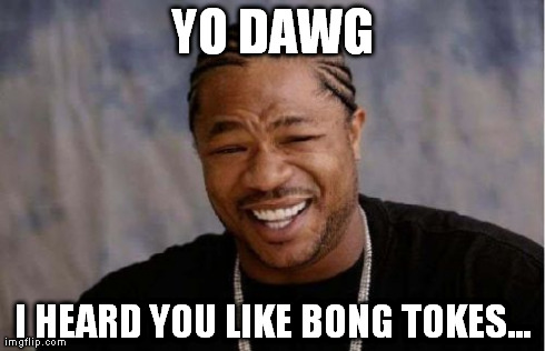 Yo Dawg Heard You Meme | YO DAWG I HEARD YOU LIKE BONG TOKES... | image tagged in memes,yo dawg heard you | made w/ Imgflip meme maker