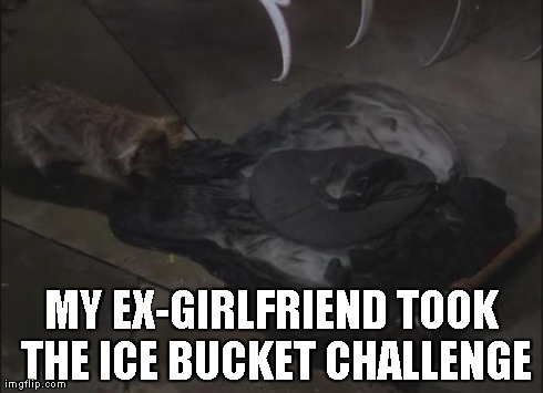 The witch is dead | MY EX-GIRLFRIEND TOOK THE ICE BUCKET CHALLENGE | image tagged in the witch is dead | made w/ Imgflip meme maker