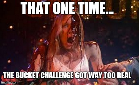 THAT ONE TIME... THE BUCKET CHALLENGE GOT WAY TOO REAL | image tagged in ice bucket challenge | made w/ Imgflip meme maker