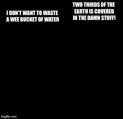 Batman Slapping Robin Meme | TWO THIRDS OF THE EARTH IS COVERED IN THE DAMN STUFF! I DON'T WANT TO WASTE A WEE BUCKET OF WATER | image tagged in memes,batman slapping robin | made w/ Imgflip meme maker
