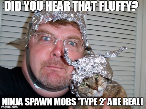 DID YOU HEAR THAT FLUFFY?
 NINJA SPAWN MOBS 'TYPE 2' ARE REAL! | made w/ Imgflip meme maker