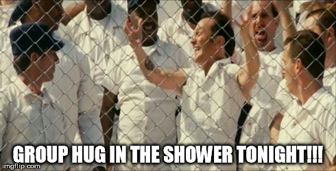 GROUP HUG IN THE SHOWER TONIGHT!!! | image tagged in group hug | made w/ Imgflip meme maker