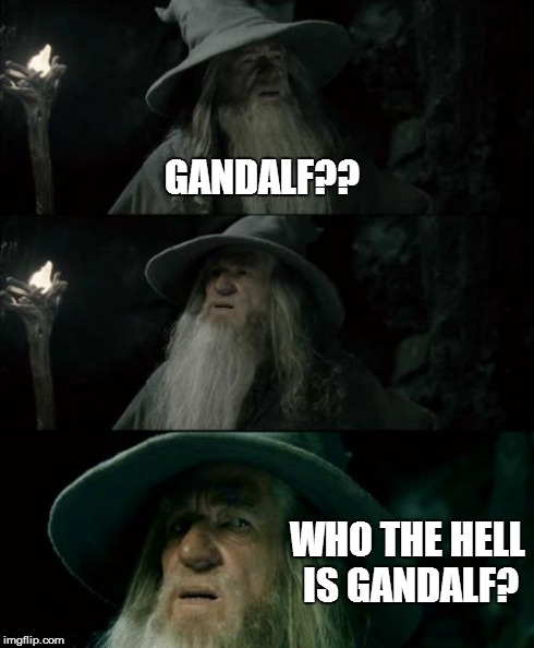 Confused Gandalf Meme | GANDALF?? WHO THE HELL IS GANDALF? | image tagged in memes,confused gandalf | made w/ Imgflip meme maker