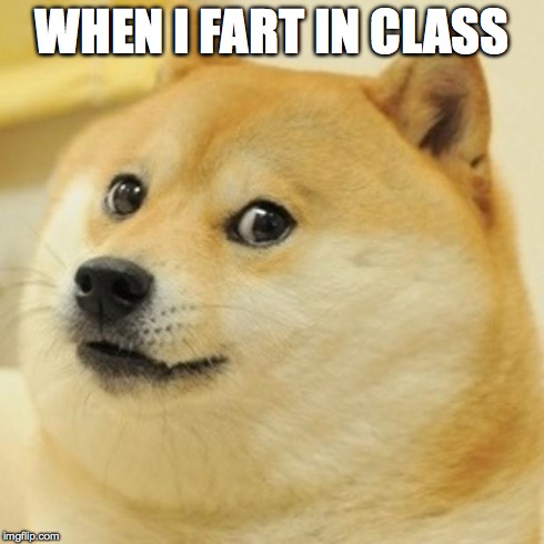 Doge | WHEN I FART IN CLASS | image tagged in memes,doge | made w/ Imgflip meme maker