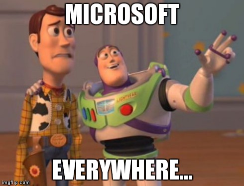 X, X Everywhere Meme | MICROSOFT EVERYWHERE... | image tagged in memes,x x everywhere | made w/ Imgflip meme maker