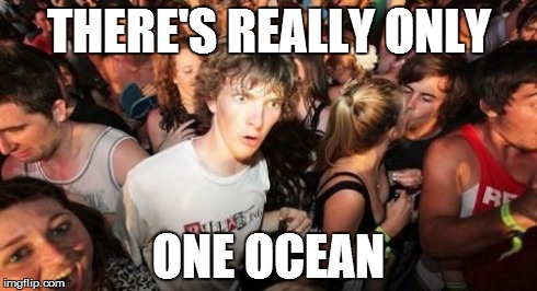 Sudden Clarity Clarence Meme | THERE'S REALLY ONLY ONE OCEAN | image tagged in memes,sudden clarity clarence,AdviceAnimals | made w/ Imgflip meme maker