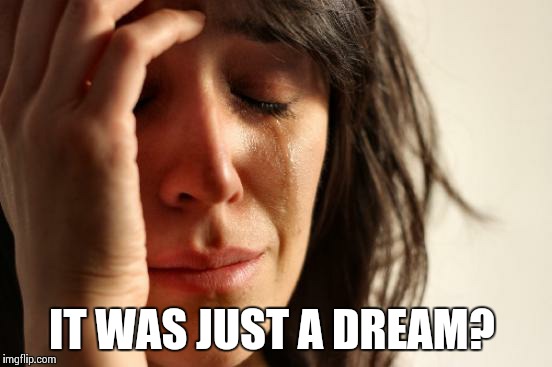 First World Problems Meme | IT WAS JUST A DREAM? | image tagged in memes,first world problems | made w/ Imgflip meme maker