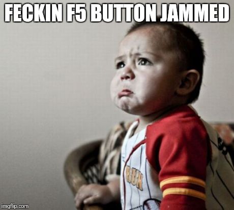 Criana | FECKIN F5 BUTTON JAMMED | image tagged in memes,criana | made w/ Imgflip meme maker