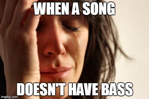 First World Problems | WHEN A SONG DOESN'T HAVE BASS | image tagged in memes,first world problems | made w/ Imgflip meme maker