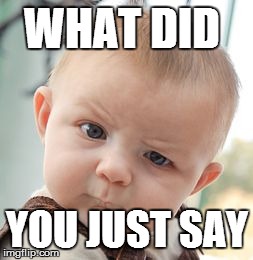 Skeptical Baby Meme | WHAT DID YOU JUST SAY | image tagged in memes,skeptical baby | made w/ Imgflip meme maker