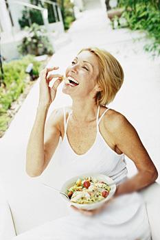 High Quality woman and salad Blank Meme Template