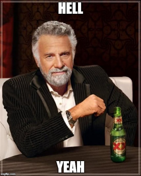 HELL YEAH | image tagged in memes,the most interesting man in the world | made w/ Imgflip meme maker
