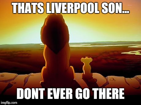 Lion King | THATS LIVERPOOL SON... DONT EVER GO THERE | image tagged in memes,lion king | made w/ Imgflip meme maker