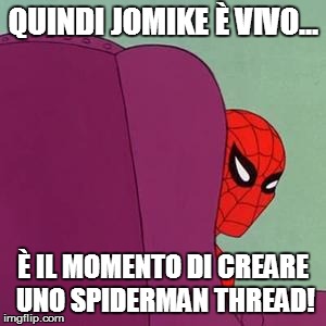 Spiderman Chair | QUINDI JOMIKE Ãˆ VIVO... Ãˆ IL MOMENTO DI CREARE UNO SPIDERMAN THREAD! | image tagged in spiderman chair | made w/ Imgflip meme maker