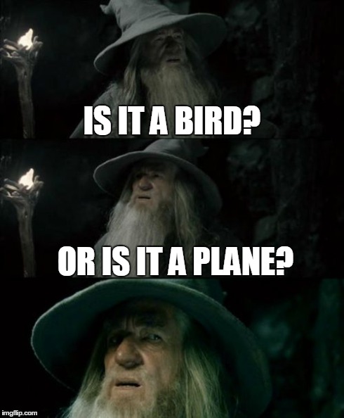 Confused Gandalf Meme | IS IT A BIRD? OR IS IT A PLANE? | image tagged in memes,confused gandalf | made w/ Imgflip meme maker