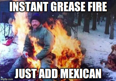 LIGAF Meme | INSTANT GREASE FIRE JUST ADD MEXICAN | image tagged in memes,ligaf | made w/ Imgflip meme maker
