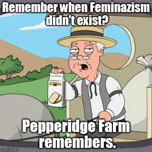 Pepperidge Farm Remembers | Remember when Feminazism didn't exist? Pepperidge Farm remembers. | image tagged in memes,pepperidge farm remembers | made w/ Imgflip meme maker