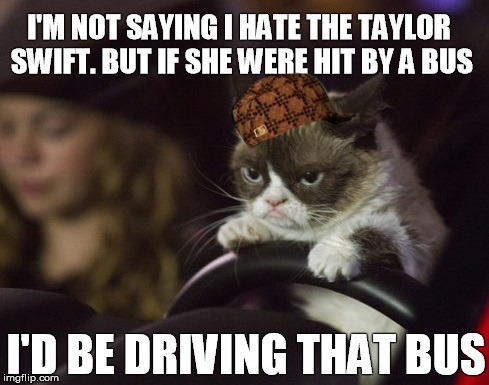 Taylor Swift Sucks | image tagged in taylor swift,grumpy cat | made w/ Imgflip meme maker