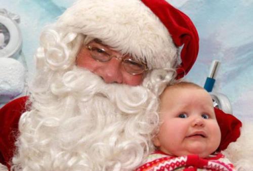 High Quality baby and santa Blank Meme Template
