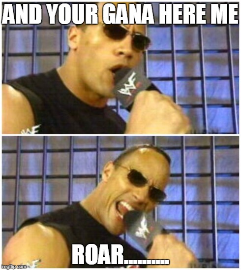 The Rock It Doesn't Matter | AND YOUR GANA HERE ME ROAR.......... | image tagged in memes,the rock it doesnt matter | made w/ Imgflip meme maker