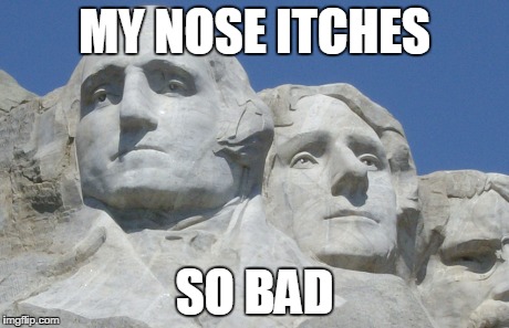 Presidential nose itch  | MY NOSE ITCHES SO BAD | image tagged in rushmore,george washington | made w/ Imgflip meme maker