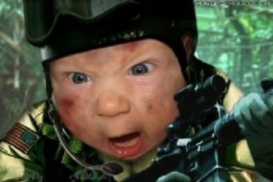 High Quality army baby Blank Meme Template