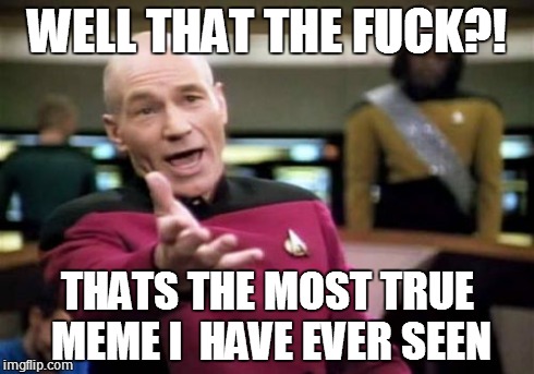 Picard Wtf Meme | WELL THAT THE F**K?! THATS THE MOST TRUE MEME I  HAVE EVER SEEN | image tagged in memes,picard wtf | made w/ Imgflip meme maker